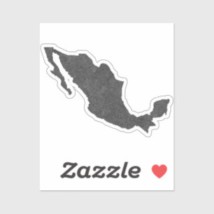 Sticker Mexique Carte Design avec frontières cachées