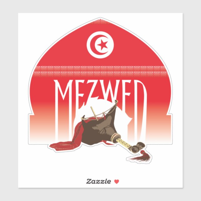 Sticker mezved - cornemuses tunisiennes (Feuille)