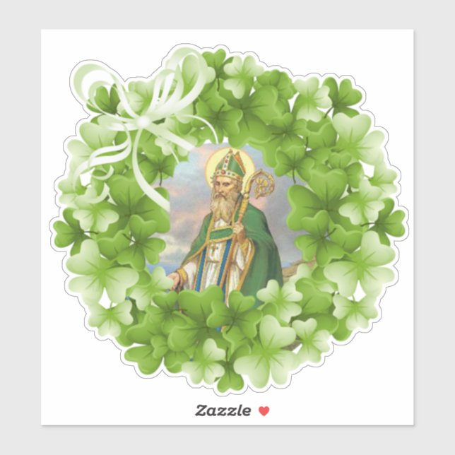 Sticker Mgr St. Patrick Shamrock Religieux (Feuille)