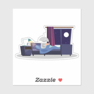 Sticker Mia au moment du coucher