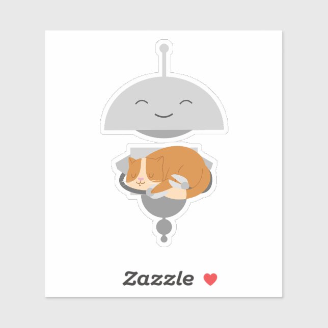 Sticker Mia tenir chat (Feuille)