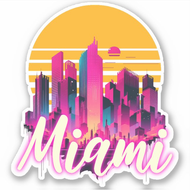 Sticker Miami au coucher du soleil (Devant)