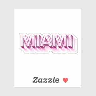Sticker Miami Beach, Floride Lettre de bulle rose
