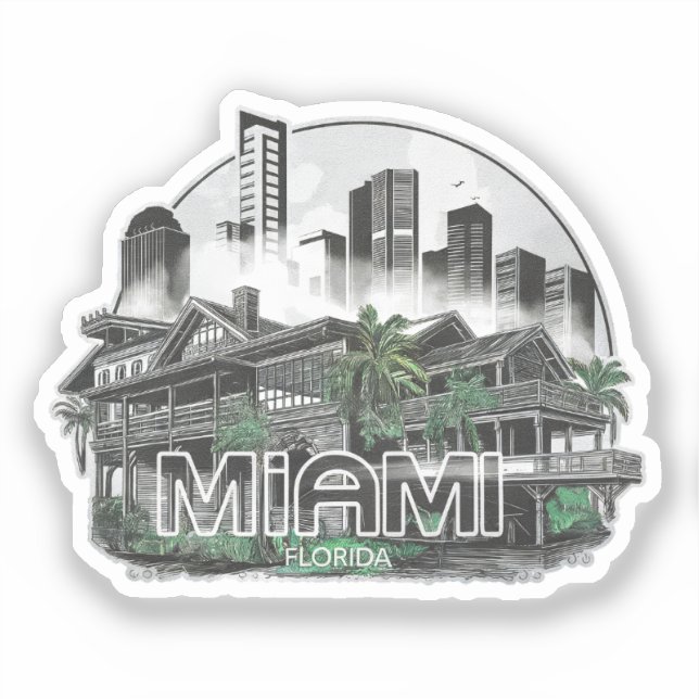 Sticker Miami City Floride USA (Recto)