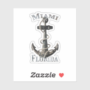 Sticker Miami Florida Vacation Ancre nautique