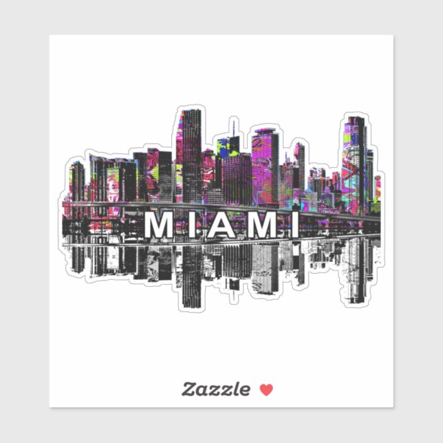 Sticker Miami, Floride en graffiti (Feuille)