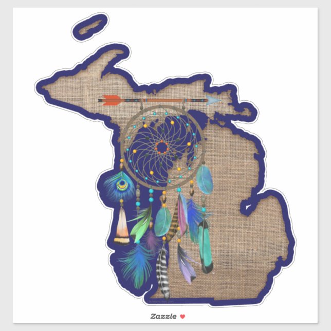 Sticker Michigan Dream Catcher Beautiful (Feuille)