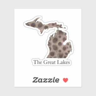 Sticker Michigan Petoskey Stone, mitaine des Grands Lacs