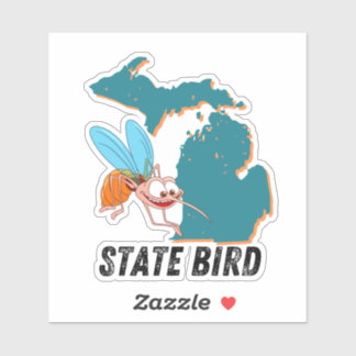 Sticker Michigan State Bird - Mosquito Funny Car Decal