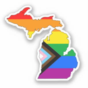 Sticker Michigan State Pride LGBTQ Progress Pride