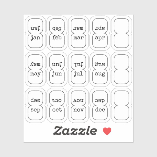 Sticker Micro Monthly Index Tabs Journal Divider Foldable (Feuille)