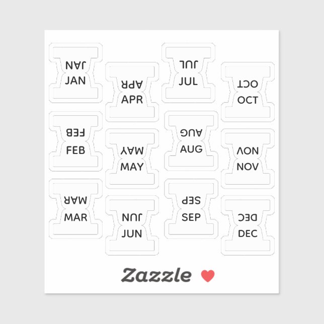 Sticker Micro Months Index Tab Bujo Divider Labels Planner (Feuille)