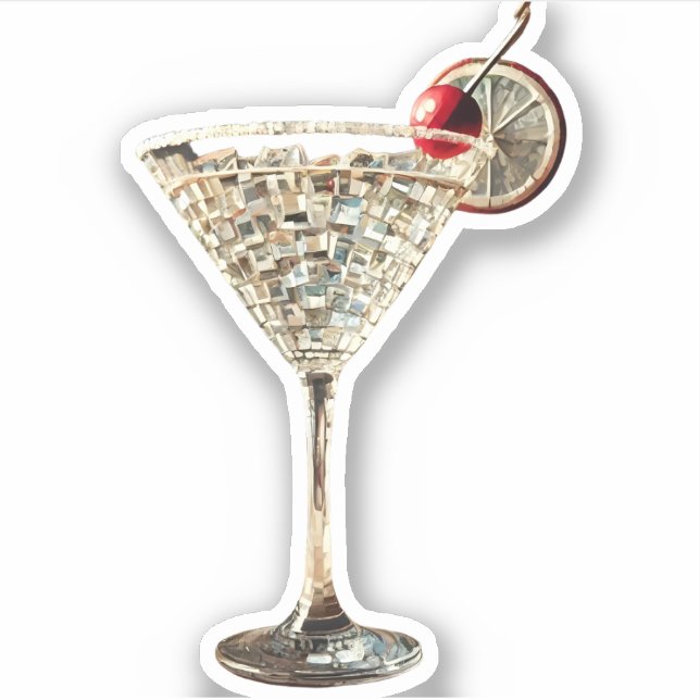Sticker Mid Century Moderne Cran Citrus Cocktail (Devant)