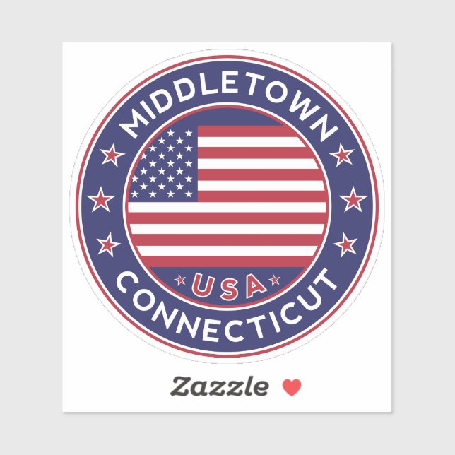 Sticker Middletown Connecticut, Middletown (Feuille)