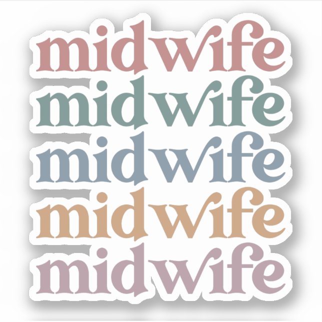 Sticker Midwoman Retro Vintage Midwifery Cadeau (Devant)