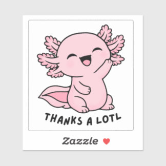 Sticker Mignon Axolotl Kawaii Merci Beaucoup Drôle Autocol