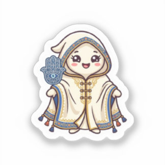 Sticker Mignon Barnous Marocain Kawaii et Main de Khamsa
