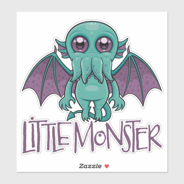 Sticker Mignon bébé Cthulhu petit monstre (Feuille)