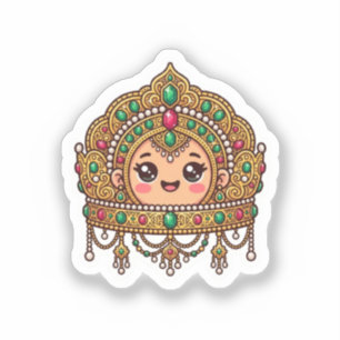 Sticker Mignon Couronne Marocaine de Mariée Traditionnelle
