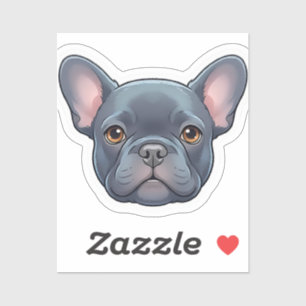 Sticker Mignon design de visage de chiot Bouledogue França