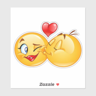 Sticker mignon émoji amour coeur baiser
