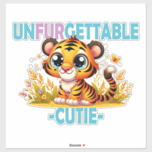 Sticker Mignon inoubliable jeu de mots amusant. Dessin ani
