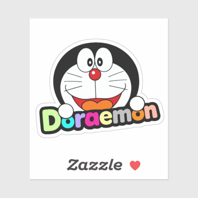 Sticker Mignon Kawaii Doraemon Anime Noir (Feuille)