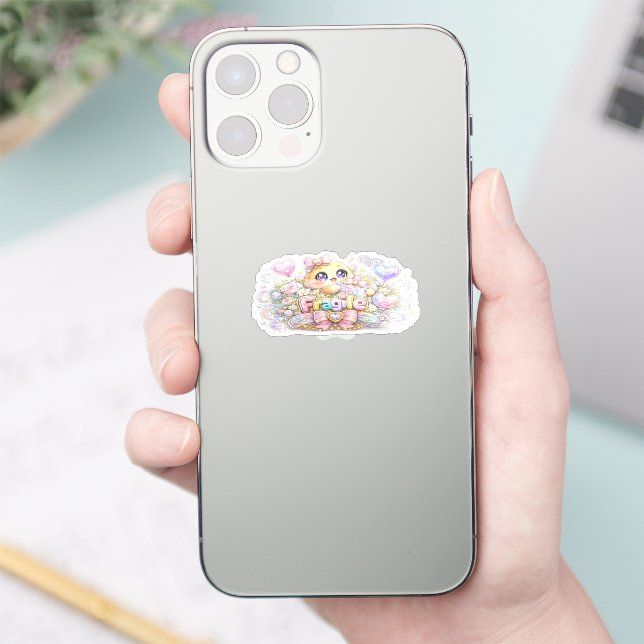 Sticker Mignon Kawaii Fragile Manipulez Avec Soin Chat Pas (Téléphone)