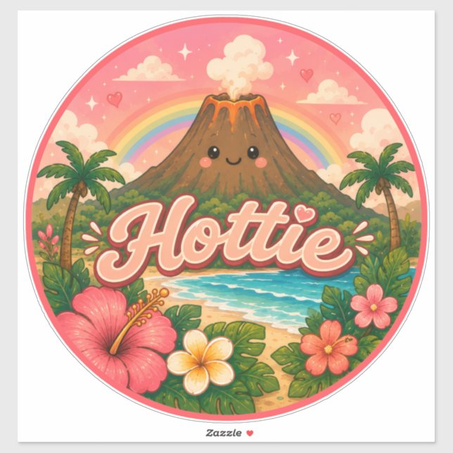 Sticker mignon kawaii hawaï  (Feuille)