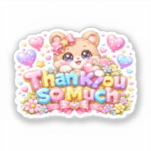 Mignon Kawaii Merci Beaucoup Ours en Peluche Paste