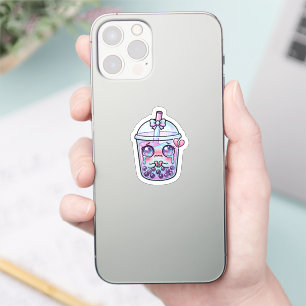 Sticker Mignon Kawaii Triste Boba Milk Tea Pleurant avec H