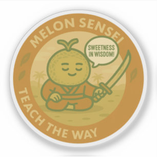 Sticker Mignon Melon de la Sagesse Sensei Japonais 