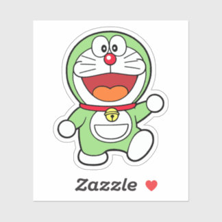Sticker Mignon Mini Doraemon Vert Anime