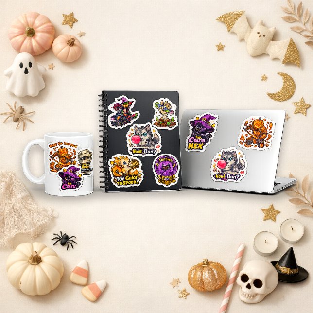 Sticker Mignon monstre de dessin animé Chibi Halloween (Créateur téléchargé)