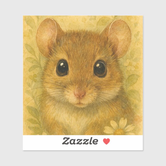 Sticker Mignon petit mulot curieux  (Feuille)