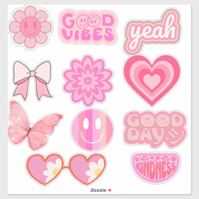 Sticker mignon rose prépa (Feuille)