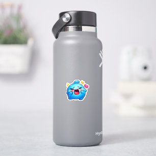 Sticker Mignon Slime Kawaii Triste Bleu qui Pleure avec un