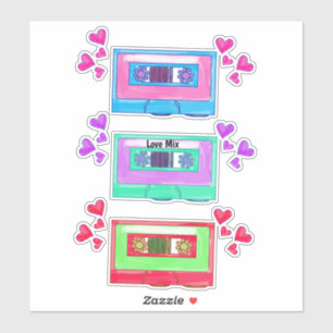 Sticker Mignonne 80 Musique Vintage Mixtape Carton