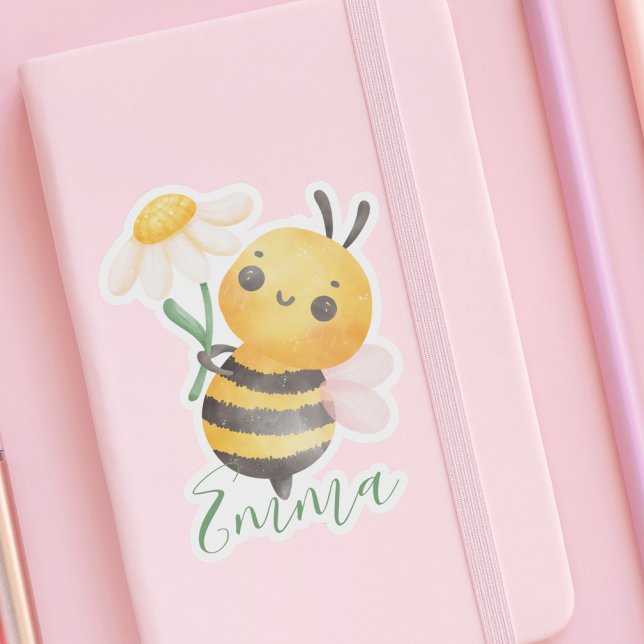 Sticker Mignonne abeille et fleur pour elle pour enfants M (Créateur téléchargé)