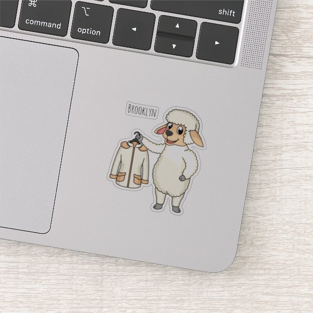 Sticker Mignonne brebis avec blouson (Détail)