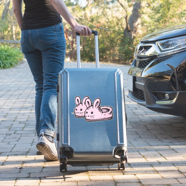 Sticker Mignonne, Comfy Motivation Pink Bunny Lapin Chauss (Valise Insitu)