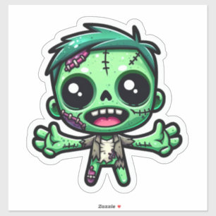 Sticker Mignonne, drôle de zombie