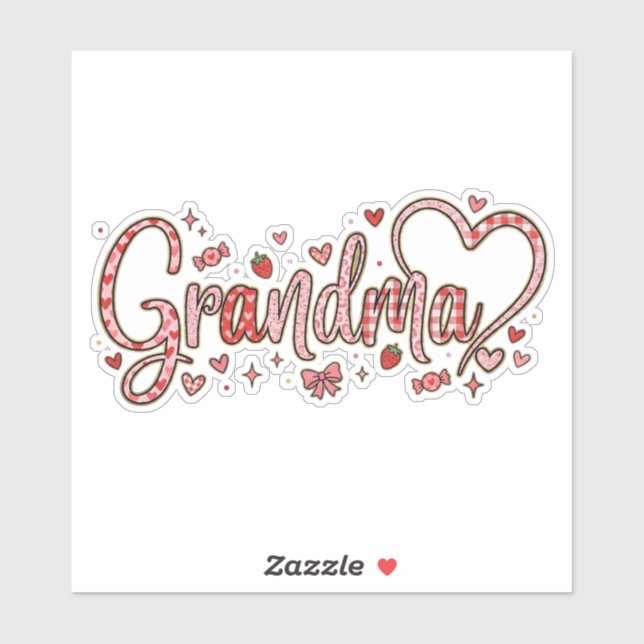 Sticker Mignonne, fantaisiste et chaleureuse grand-mère (Feuille)
