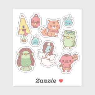 Sticker Mignonne Japonaise Yokai Démons Et Esprits