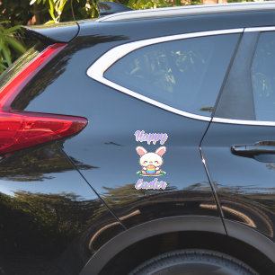 Sticker Mignonne lapin de printemps/Pâques avec oeuf