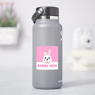 Sticker Mignonne maman lapin rose