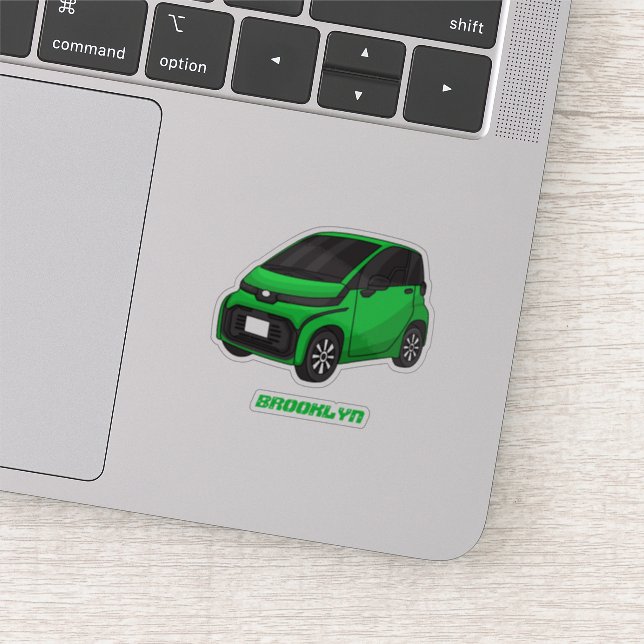 Sticker Mignonne micro-voiture verte (Détail)