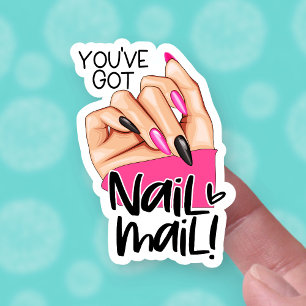 Sticker Mignonne Nail Mail Nailfie Poignée main Petite ent