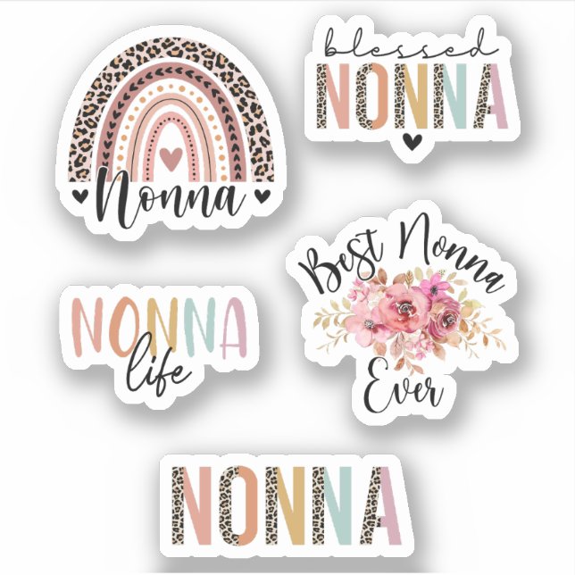 Sticker Mignonne Nonna Nana Cadeau, Grand-Mère, Pack Nonna (Devant)