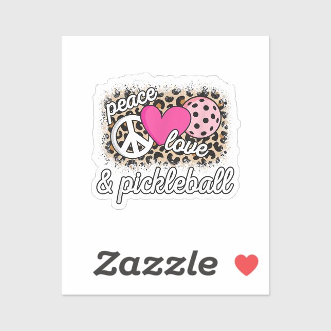 Sticker Mignonne Peace Love Pickleball Player Funny Pickle (Feuille)